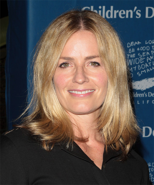 Elisabeth Shue Medium Straight   Light Blonde and  Blonde Two-Tone   Hairstyle