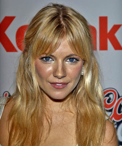 Sienna Miller  Long Curly    Half Up Half Down Hairstyle