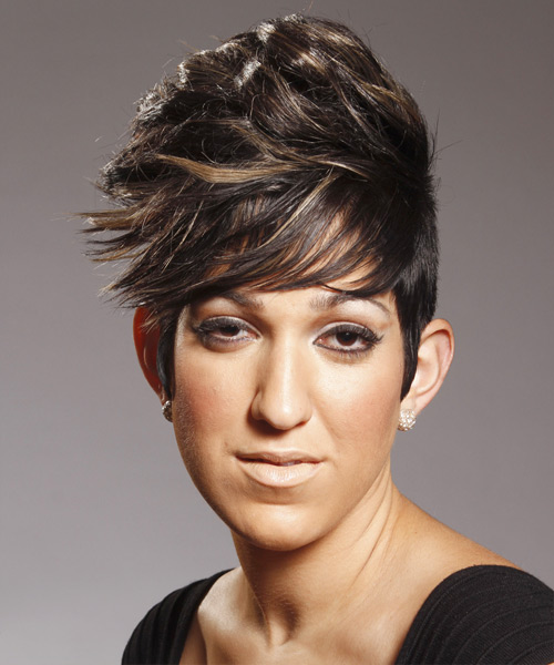 Short Hairstyle With Shaved Sides And Highlights