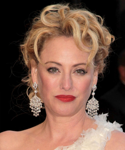 Virginia Madsen  Long Curly   Light Blonde and  Brunette Two-Tone  Updo
