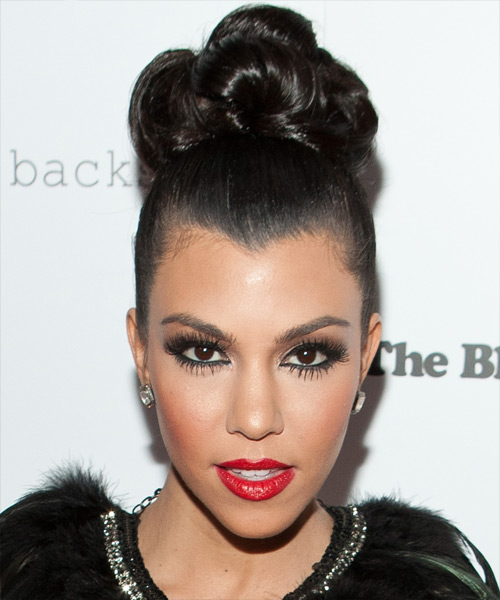 Kourtney Kardashian Long Curly   Black   Updo