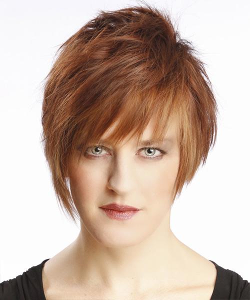 Short Wispy Hairstyle With Layered Bangs For Straight Hair