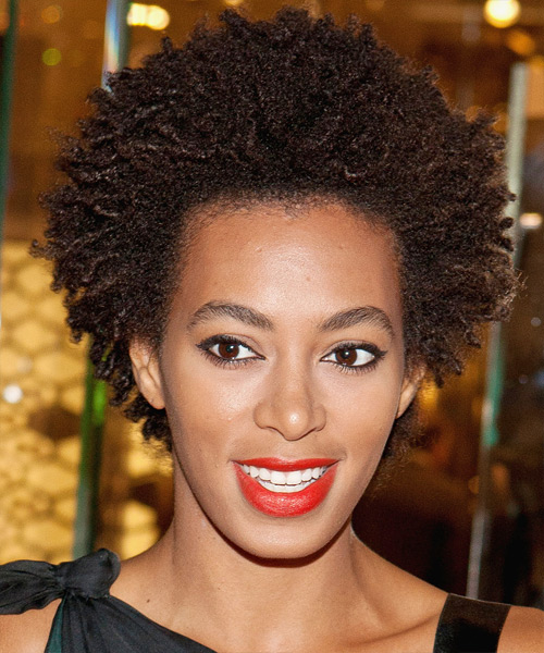 Solange Knowles Short Curly   Dark Chocolate Brunette Afro