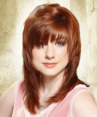 Kimberly Brook Long Straight Copper Red Hairstyle