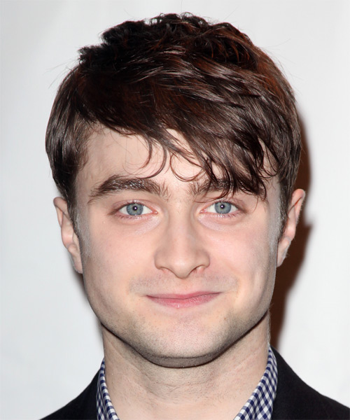 Daniel Radcliffe Short Straight    Brunette   Hairstyle with Side Swept Bangs