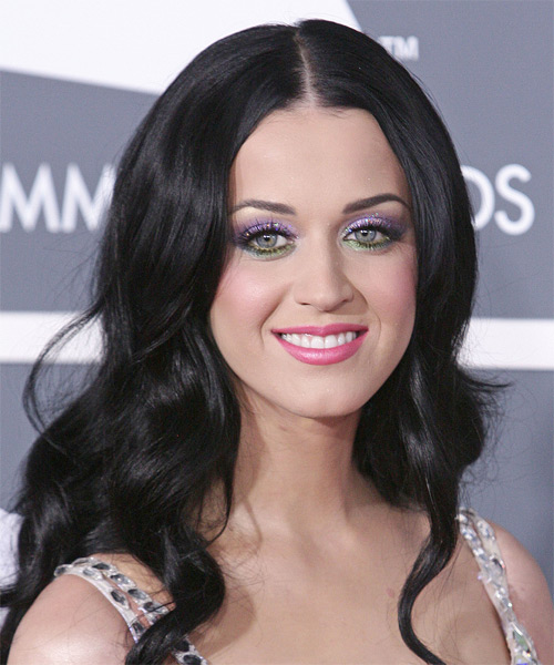 Katy Perry Long Wavy Dark Hairstyle