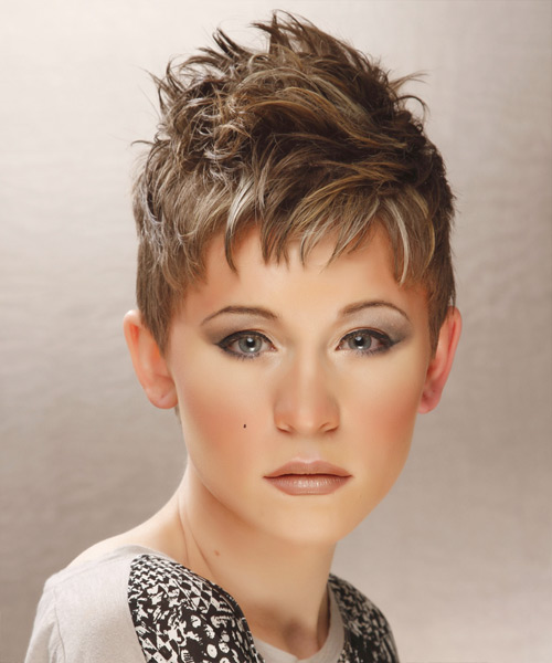 Short Modern Spiky Hairstyle With Highlights