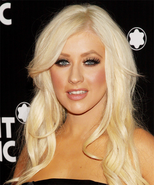 Christina Aguilera Long Wavy   Light Platinum Blonde