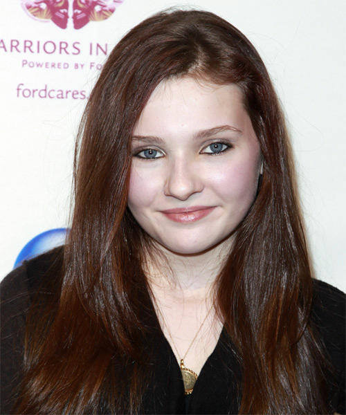 Abigail Breslin Long Straight Dark Red-Brown Hairstyle