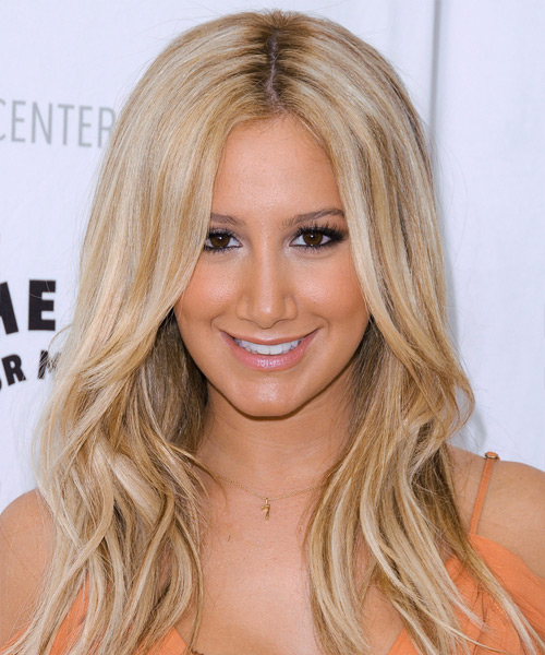 Ashley Tisdale Long Straight Light Honey Blonde Hairstyle With