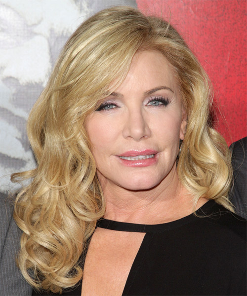 Shannon Tweed Long Wavy   Light Golden Blonde   Hairstyle   with Light Blonde Highlights