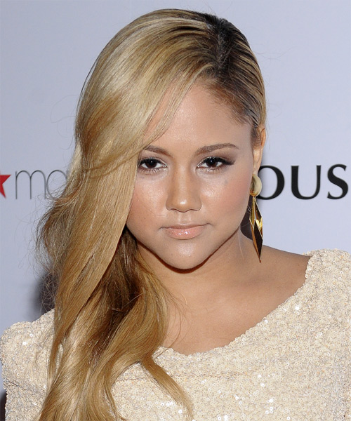 Kat DeLuna Long Wavy    Golden Blonde   Hairstyle   with Light Blonde Highlights