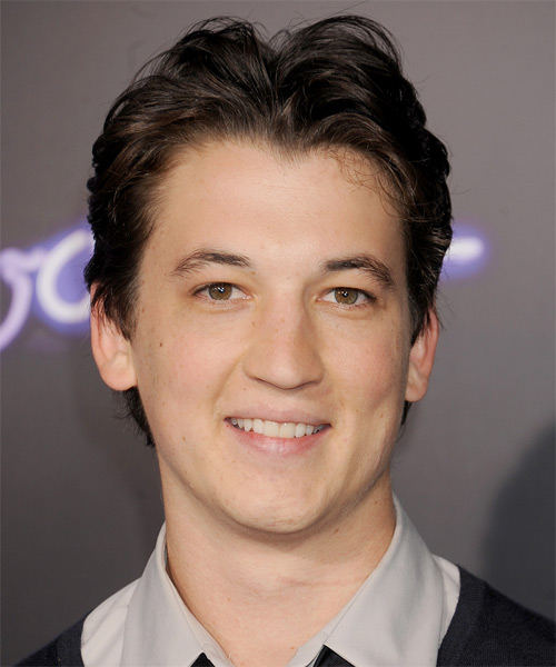 Miles Teller Short Straight Dark Brunette Hairstyle