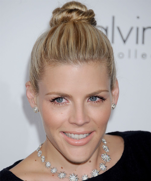 Busy Philipps  Long Straight    Blonde  Updo Hairstyle   with Light Brunette Highlights