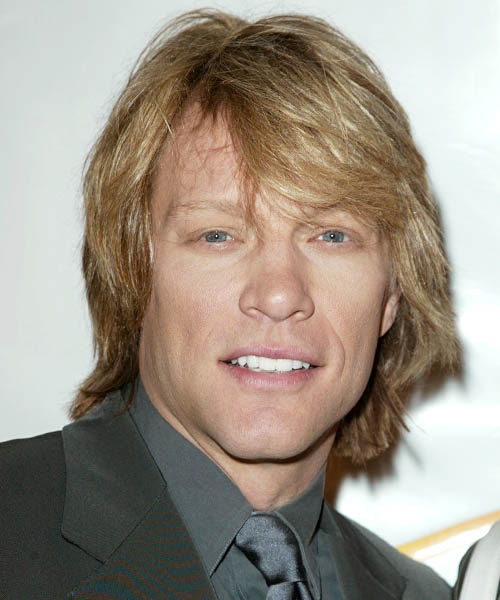 Jon Bon Jovi Medium Straight   Dark Blonde Shag  Hairstyle
