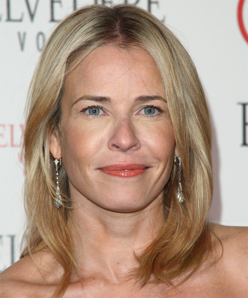 Chelsea Handler  Medium Straight   Dark Blonde   Hairstyle