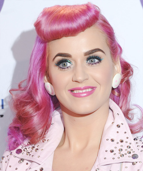 Katy Perry Long Wavy   Pink Bright    Hairstyle  