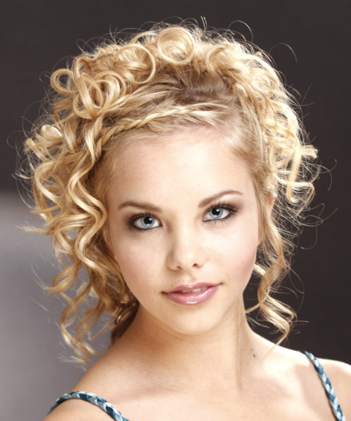 Long Curly   Light Honey Blonde  Half Up Half Down Hairstyle