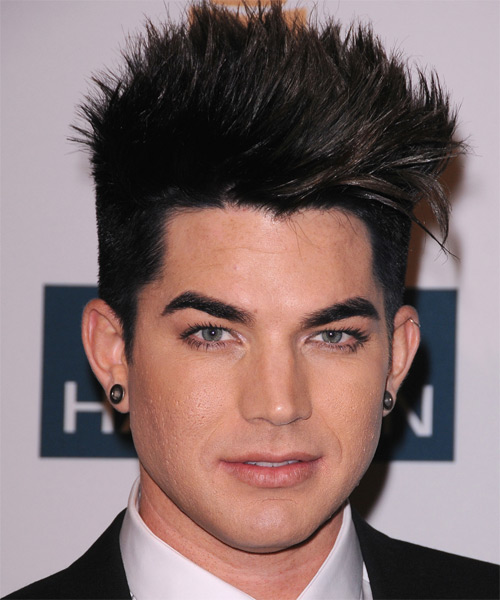 Adam Lambert Short Straight Casual Emo Hairstyle - Dark 