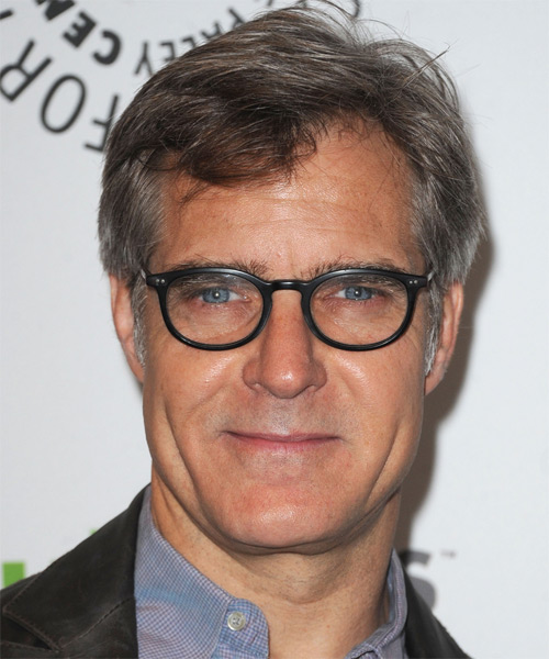 Henry Czerny  Short Straight   Dark Salt and Pepper Brunette   Hairstyle   with  Grey Highlights