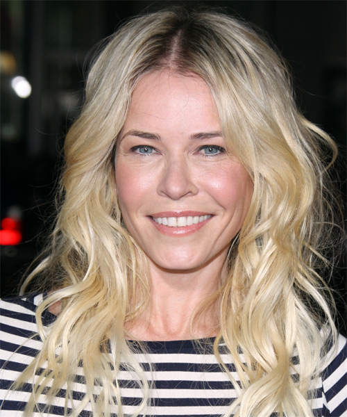 Chelsea Handler Long Wavy Light Blonde Hairstyle