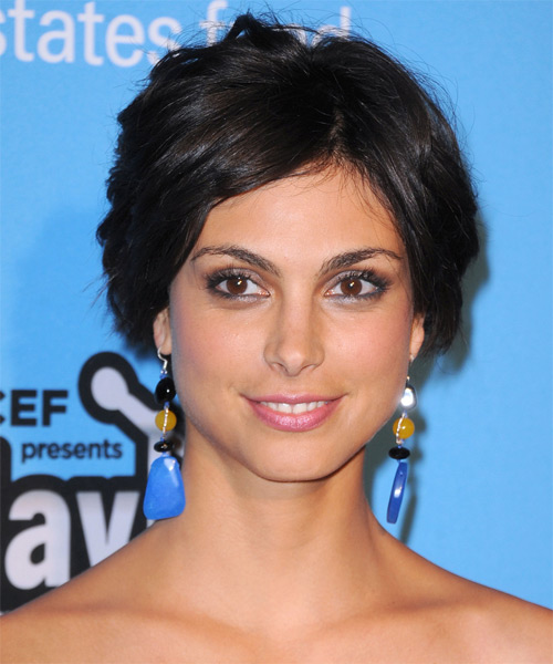 Morena Baccarin  Medium Curly   Black   Updo Hairstyle