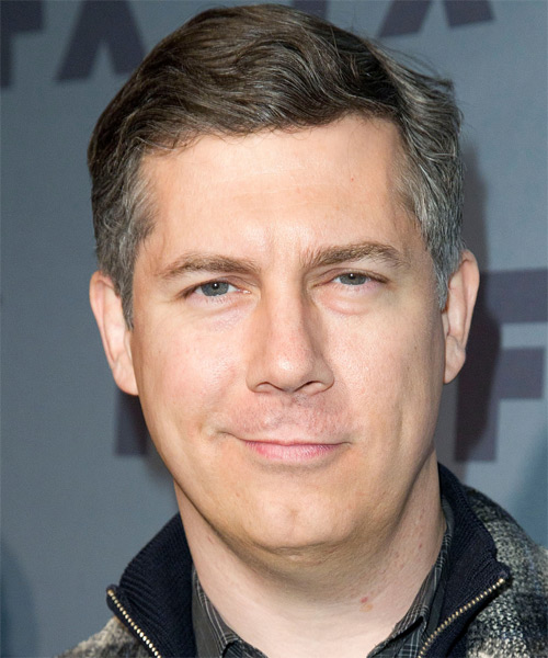 Chris Parnell Short Straight   Light Salt and Pepper Brunette and Dark Grey Two-Tone   Hairstyle