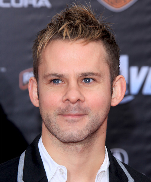 Dominic Monaghan Short Straight   Dark Blonde   Hairstyle   with  Blonde Highlights