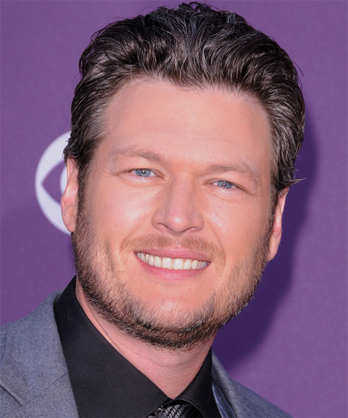 Blake Shelton Short Straight   Dark Ash Brunette   Hairstyle