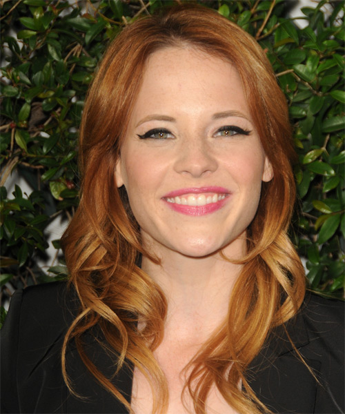 Katie Leclerc Long Wavy    Copper Red   Hairstyle