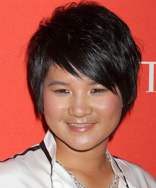 Yani Tseng  Short Straight   Black    Hairstyle with Side Swept Bangs