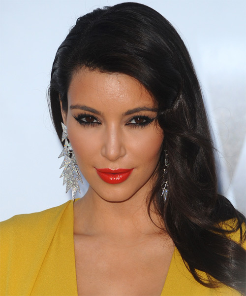 Kim Kardashian Long Straight   Dark Brunette   Hairstyle