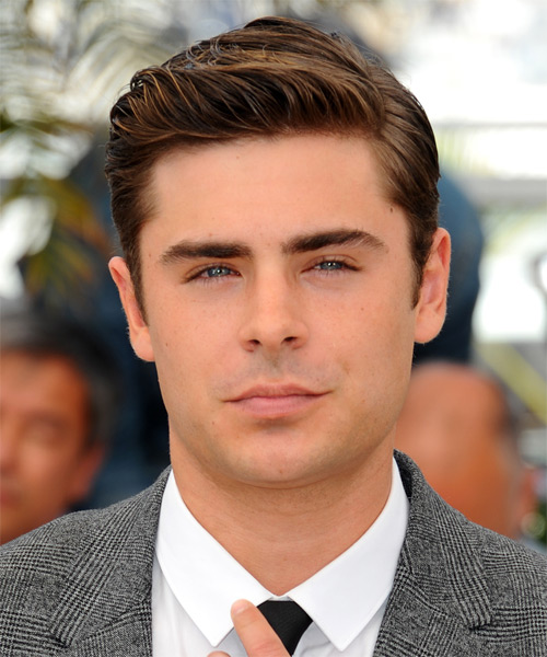 Zac Efron Short Straight    Brunette   Hairstyle