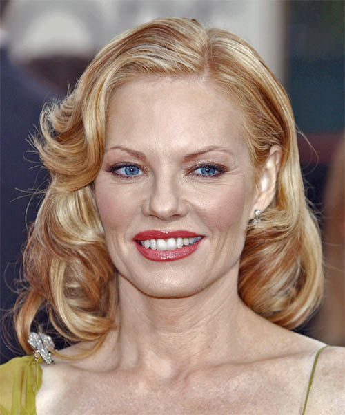 Marg Helgenberger Medium Wavy     Hairstyle