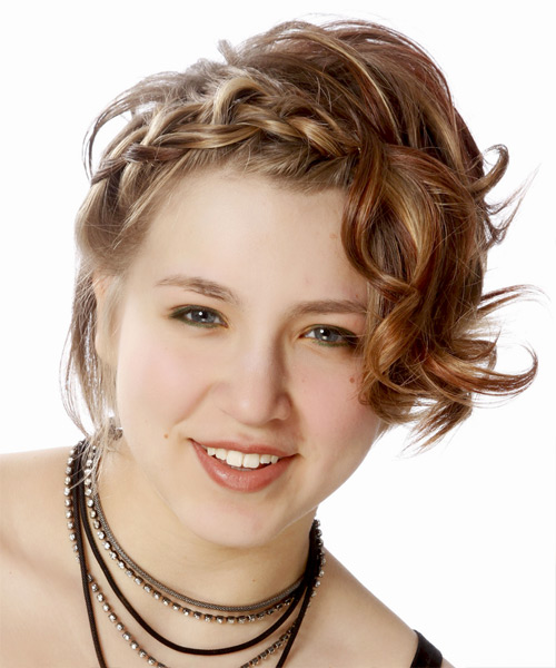 Short Braided Hairstyle With Highlights