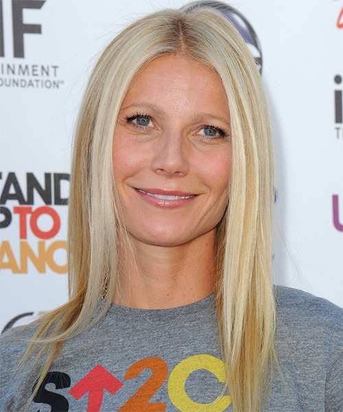 Gwyneth Paltrow Long Straight   Light Blonde and  Blonde Two-Tone   Hairstyle  