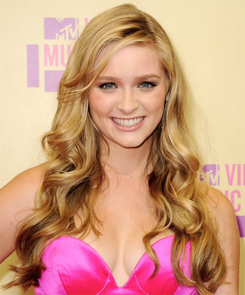 Greer Grammer Long Wavy    Honey Blonde   Hairstyle   with Light Blonde Highlights
