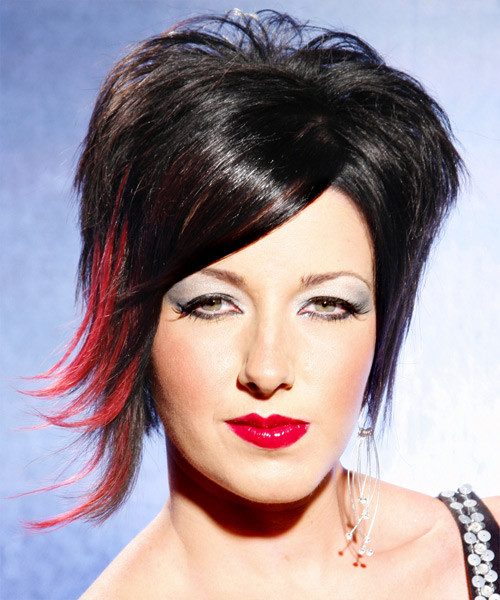 Black hair color with red overtones