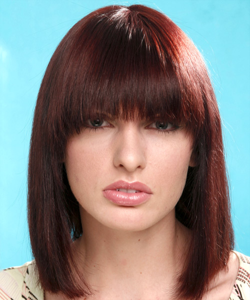 bangs for square face and straight hair