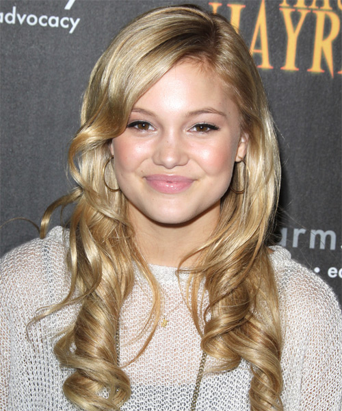 Olivia Holt Long Curly   Light Champagne Blonde   Hairstyle   with Light Blonde Highlights