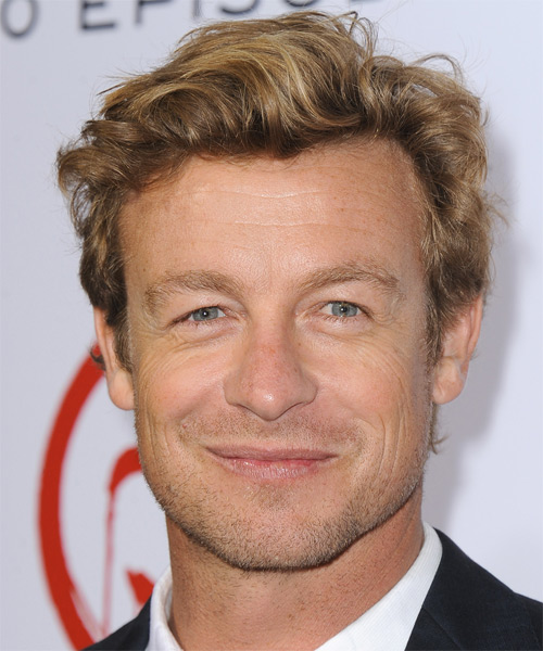 Simon Baker Short Wavy Dark Golden Blonde Hairstyle With Light