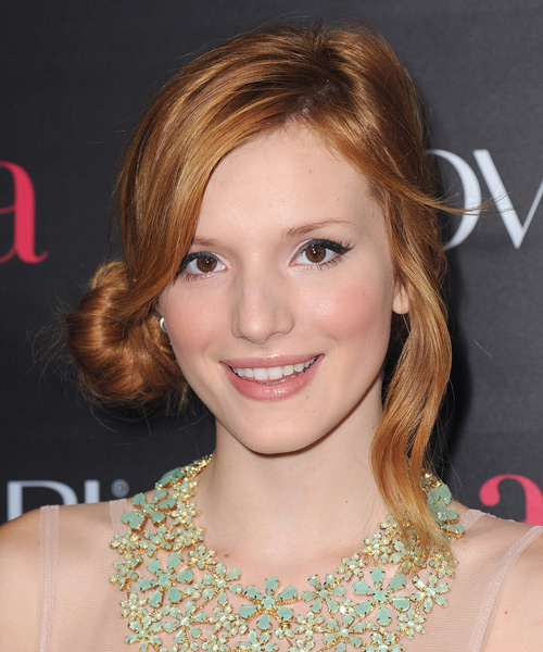 Bella Thorne  Long Straight    Copper Red  Updo Hairstyle