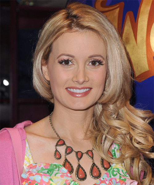Holly Madison Long Wavy    Champagne Blonde   Hairstyle   with Light Blonde Highlights