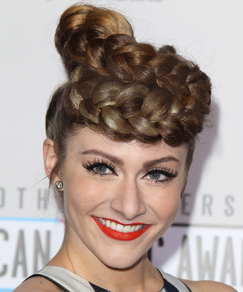 Amy Heidemann Long Straight    Chestnut Brunette Braided Updo