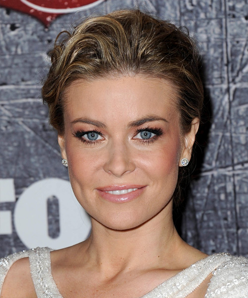 Carmen Electra  Long Straight   Dark Blonde  Updo Hairstyle   with Light Blonde Highlights