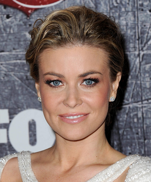 Carmen Electra Long Straight   Dark Blonde  Updo   with Light Blonde Highlights