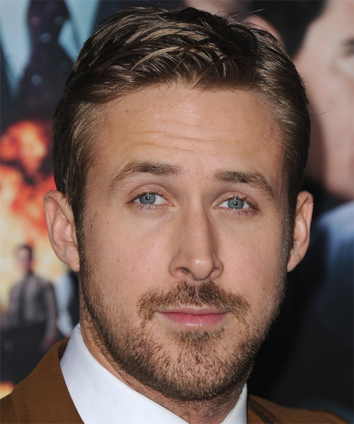 Ryan Gosling Short Straight   Light Caramel Brunette   Hairstyle