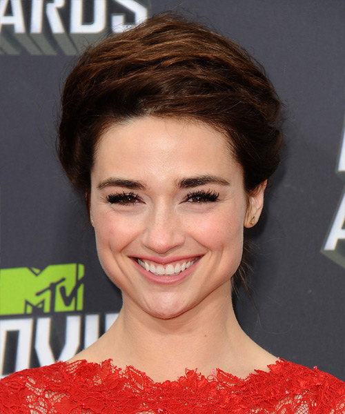 Crystal Reed  Long Straight    Updo   