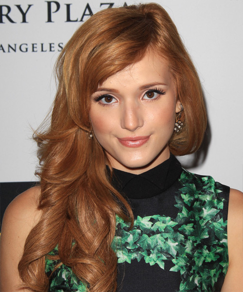 Bella Thorne Long Wavy   Light Copper Red   Hairstyle