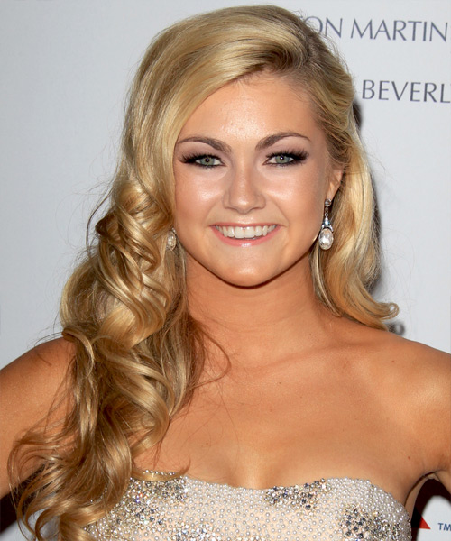 Lindsay Arnold Long Wavy    Golden Blonde   Hairstyle   with Light Blonde Highlights